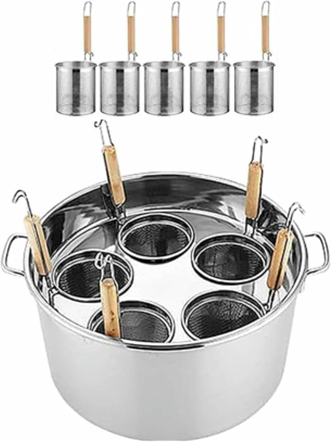 Pasta Cooker Insert Cookware with Strainer Divider Colander for Efficient Cooking in Kitchen-