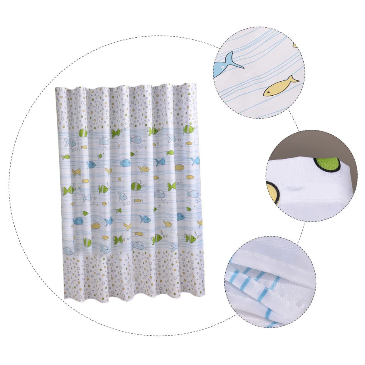 Cortina de Ducha para Baño Infantil de Poliéster con Patrón de Dibujos Animados y Ganchos, Decoración Adorable para Baño