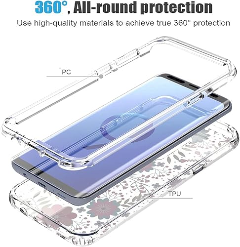 Miniatura 3 de Funda para Galaxy S9 Plus, para Samsung S9 Plus Funda transparente para niñas, TPU suave 360, cuerpo completo, a prueba de golpes, híbrido,