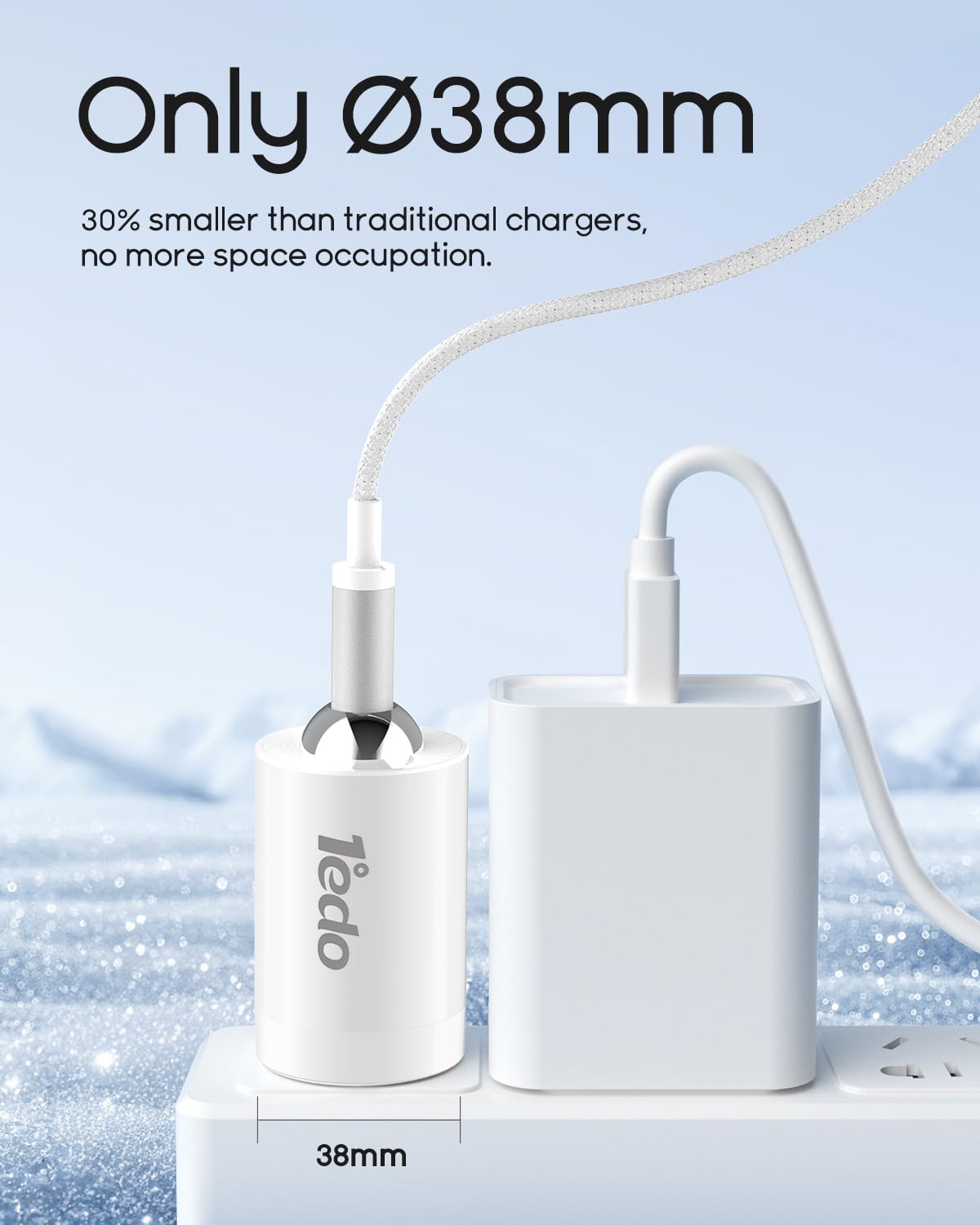 Magnetic for iPhone Charger, 1°edo GaN 30W Fast USB C Charger Block, PD 3.0 QC 4.0 Foldable with 6FT Cable Magnetic Fast Charger for iPhone 17/16 and More Series, Samsung Galaxy, iPad (White) — view 7