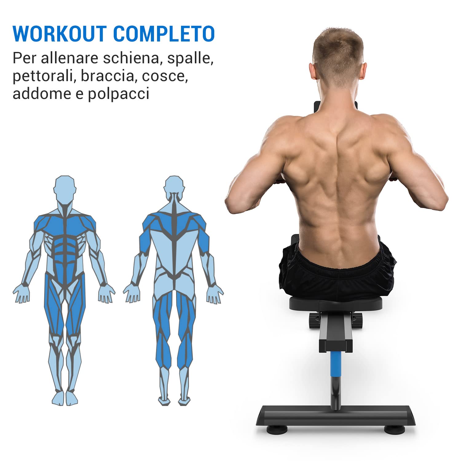 Capital Sports Vogatore Pieghevole Magnetico, Vogatore Professionale per Casa Compatto con 8 Livelli di Resistenza, per Home Gym e Cardio con Monitor LCD, da Camera Rotelle