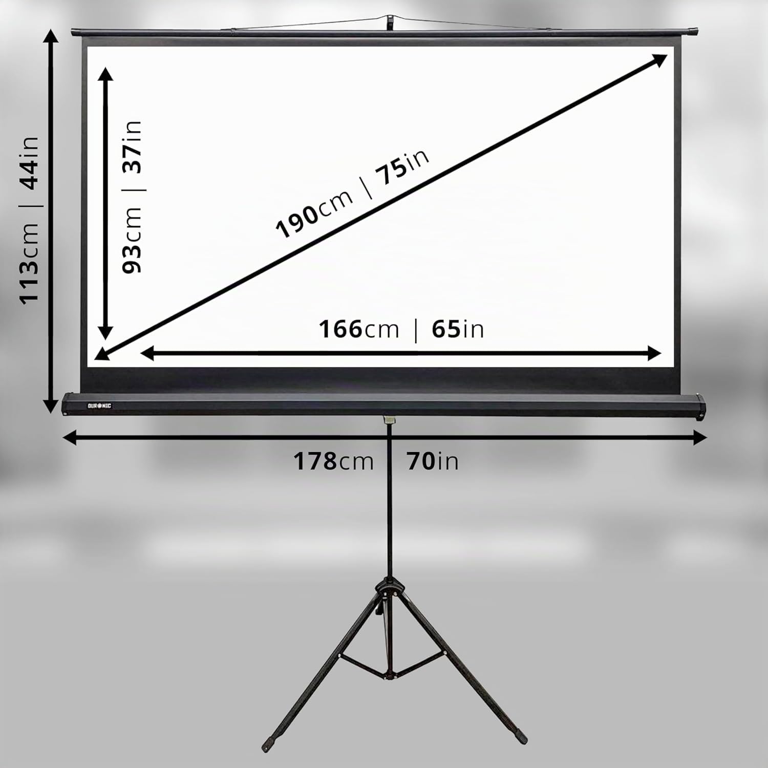 Duronic TPS75 16/9 Ecran de Projection TV Home Cinema 75 Pouces