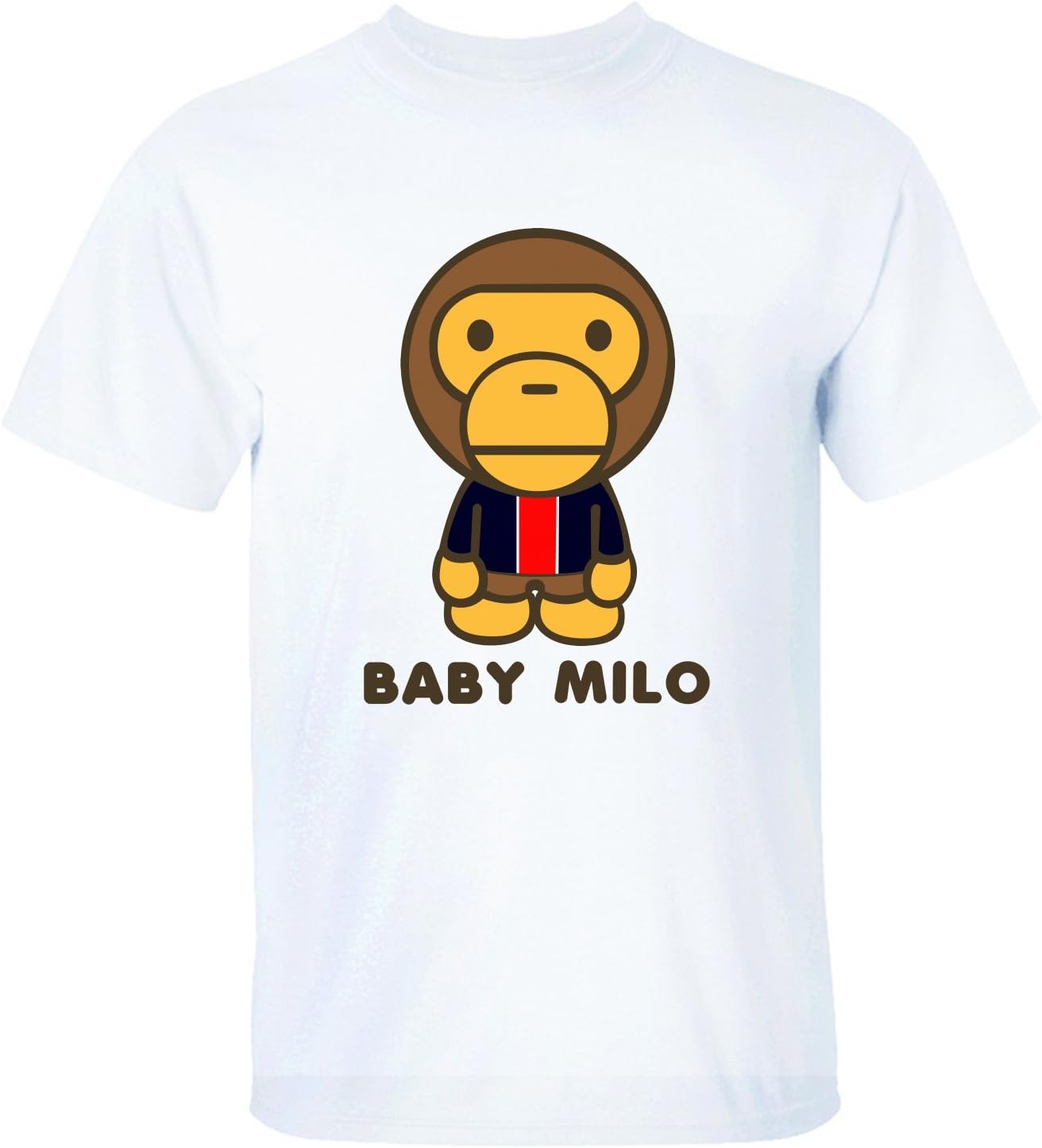 XSHOU Men's Baby Milo Short Sleeve T-Shirt white XXL