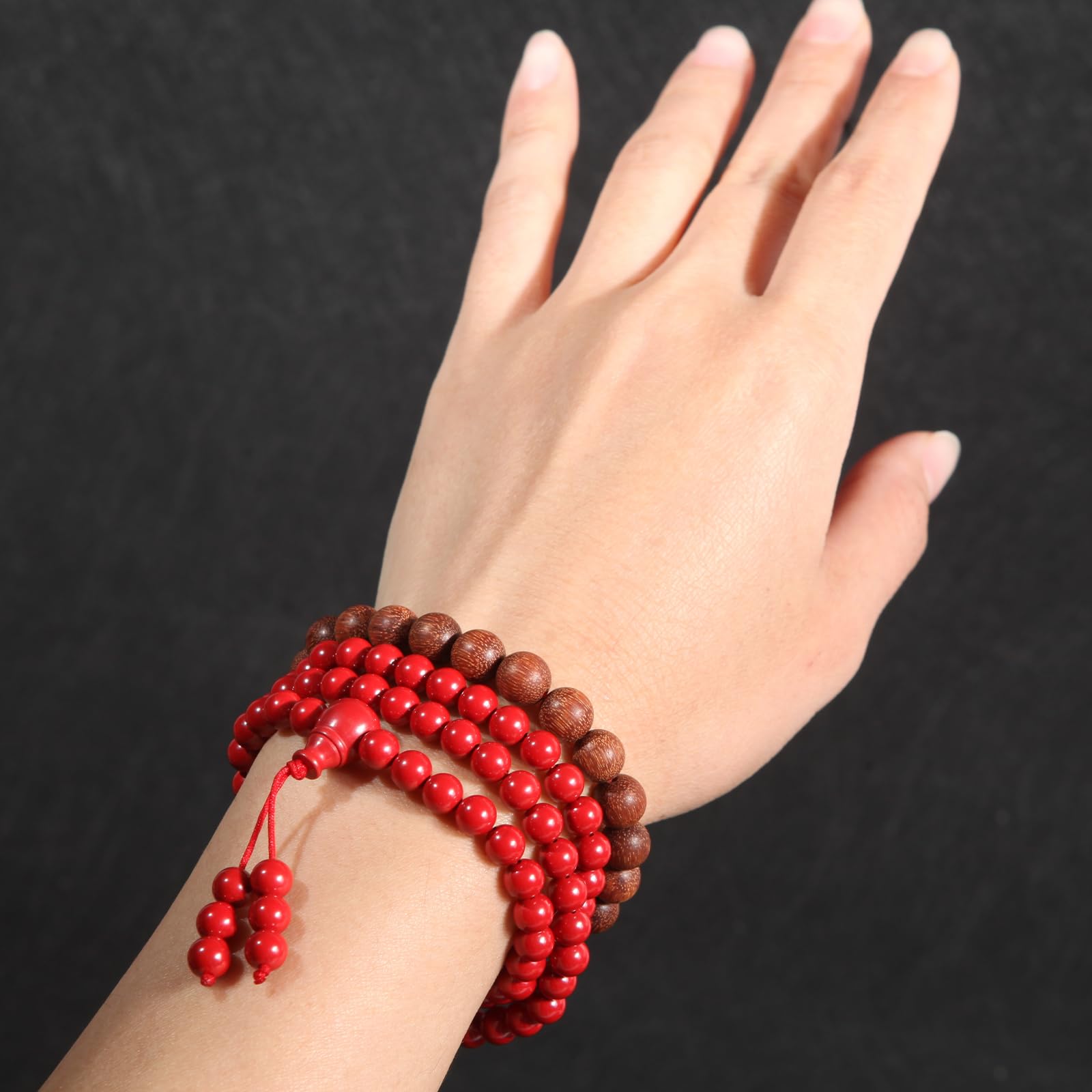 HARFINGTON 100 cuentas de madera gris profundo de 16 mm de profundidad de 3,3 mm, cuentas espaciadoras sueltas de madera redondas para hacer joyas, collares, pulseras, manualidades, macramé