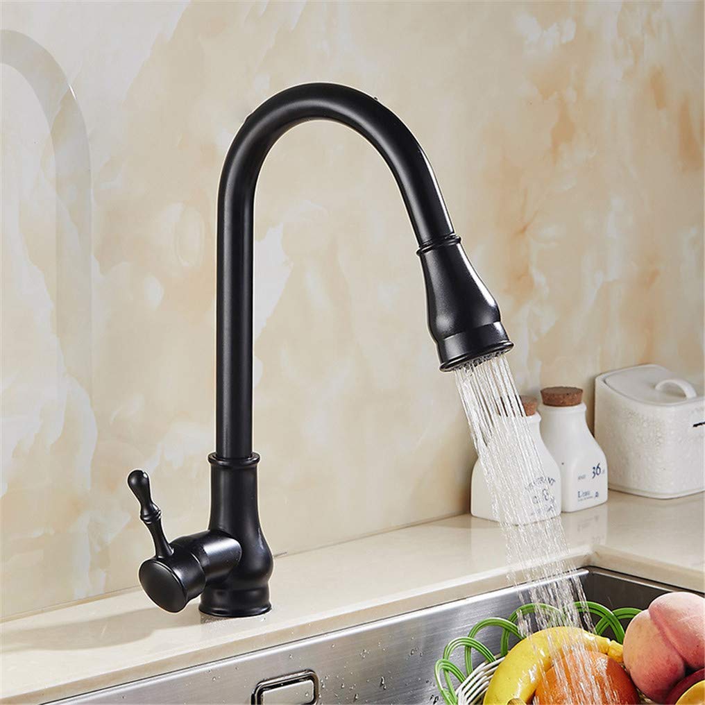 Robinet de cuisine extractible noir pour en finir avec les éclaboussures