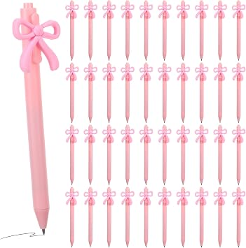 40 Pcs Bow Ballpoint Pens Black Ink Pen for Birthday Party Office School