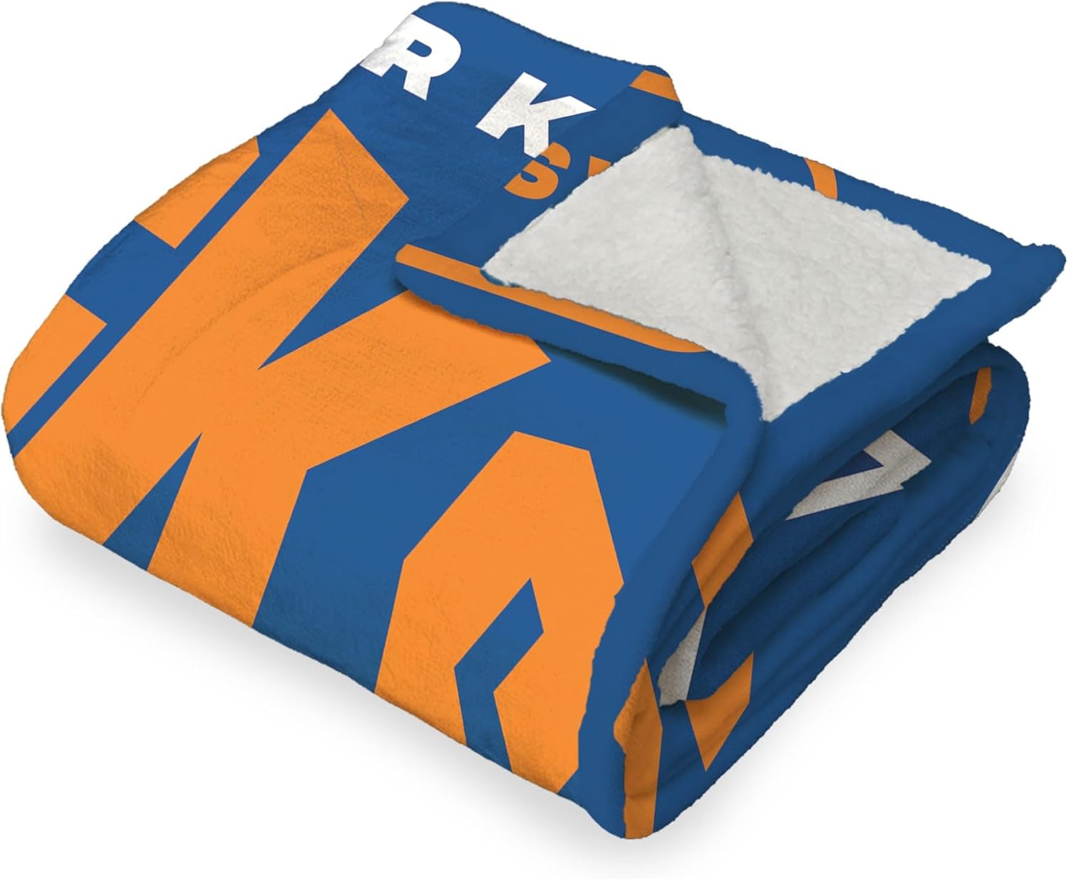 Northwest NBA New York Knicks Silk Touch Sherpa Throw Blanket, 50" x 60", High Block