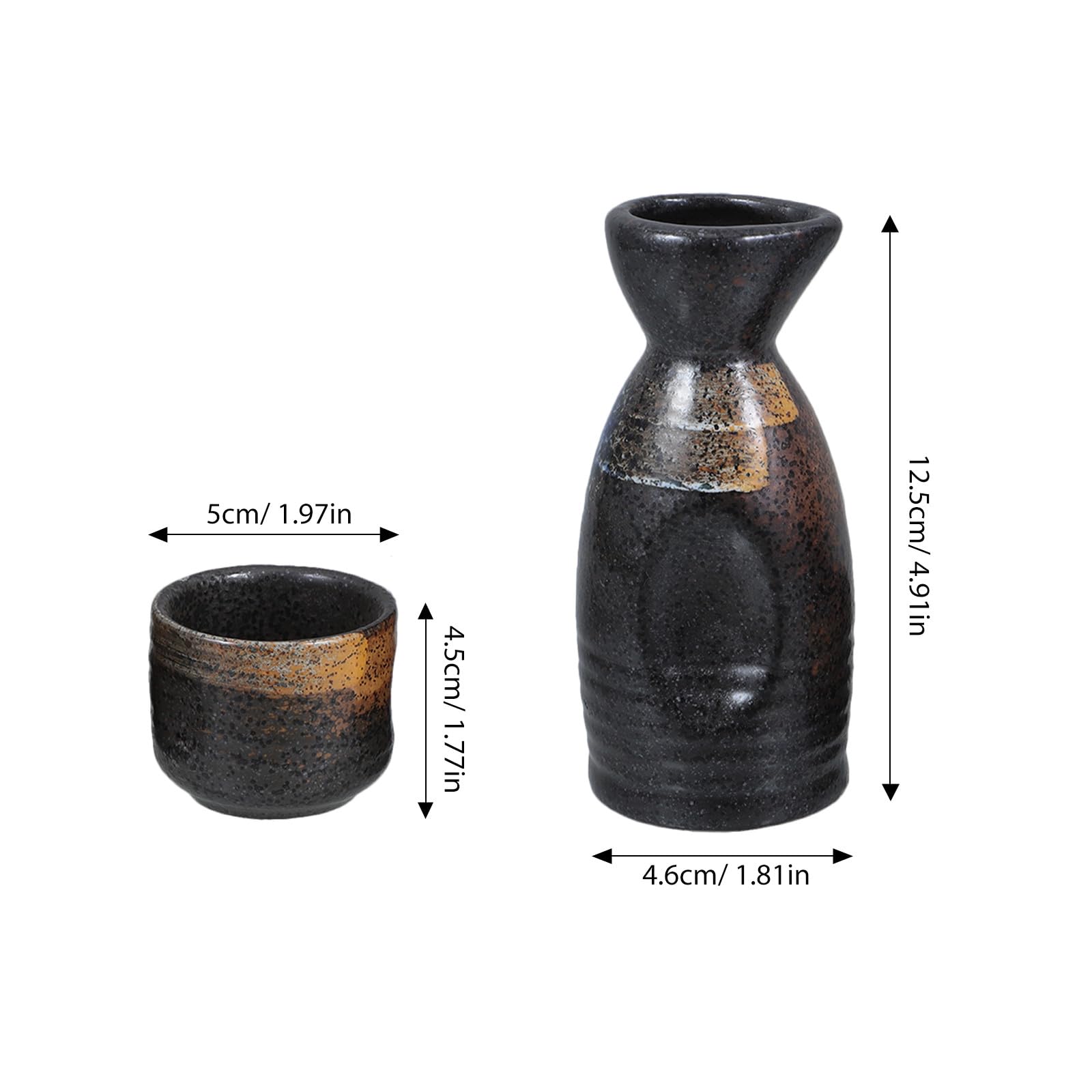Ipetboom Set da Sakè Giapponese per Bere Alcolici in Ceramica Elegante Brocca e Tazze Design Semplice e Portatile, per Matrimoni e Compleanni