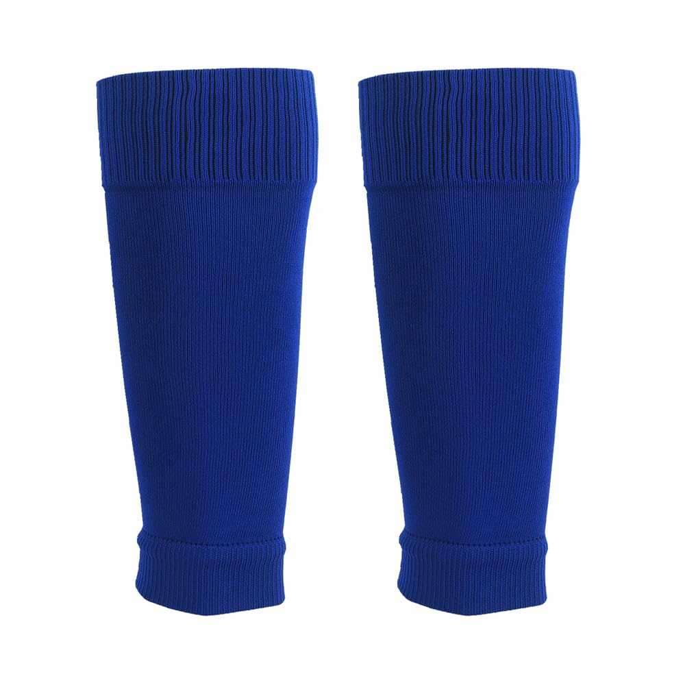 Juego de 2 calcetines de fútbol antideslizantes con mangas de protección de espinilleras, calcetines deportivos deportivos para hombres y mujeres