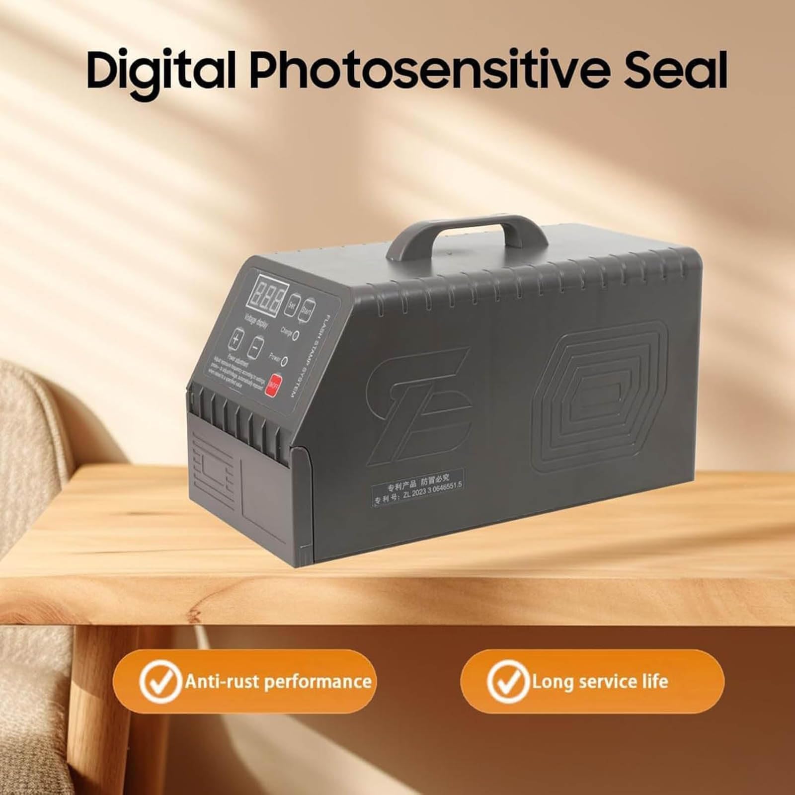 Sellador digital fotosensible con pantalla LED, modos ajustables, máquina de sellos personalizados para invitaciones de boda, sobres, manualidades