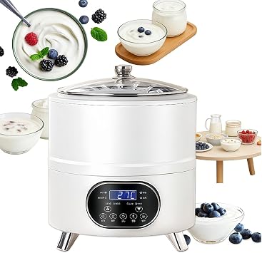 Commercial Yogurt Maker, Automatic Yogurt Fermentation Machine with Time and Temperature Control, 8l/12l Electric Yogurt Incubator Fermenter for Home White-12L