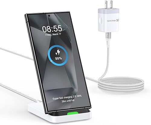 Miniatura 1 de Google Pixel 9 Pro XL Soporte de cargador inalámbrico de 15 W de carga rápida Pixel 9 Estación de carga inalámbrica con 18 W QC3.0 Android Bloque de