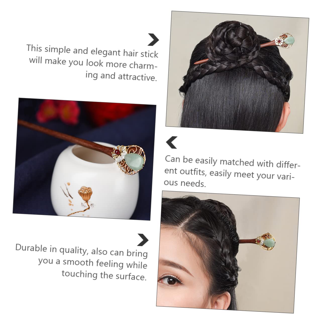 FRCOLOR 3pcs Hanfu Horquilla Borla Horquilla Palillos Pelo Chino Pinza de Pelo Moño Palillos Personalidad Bollos