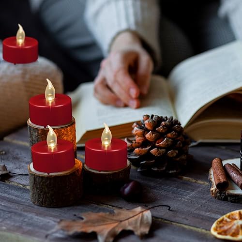 Miniatura 2 de Velas de té que funcionan con pilas velas falsas eléctricas LED parpadeantes sin llama, paquete de 100 velas votivas alimentadas, larga duración de