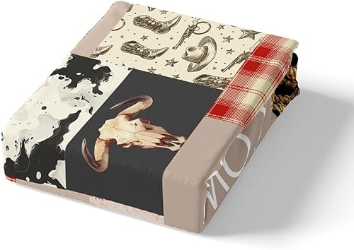 Miniatura 5 de Manfei Juego de funda de edredón de vaquero, tamaño matrimonial, juego de ropa de cama de vaquero occidental de 3 piezas para niños y niñas,