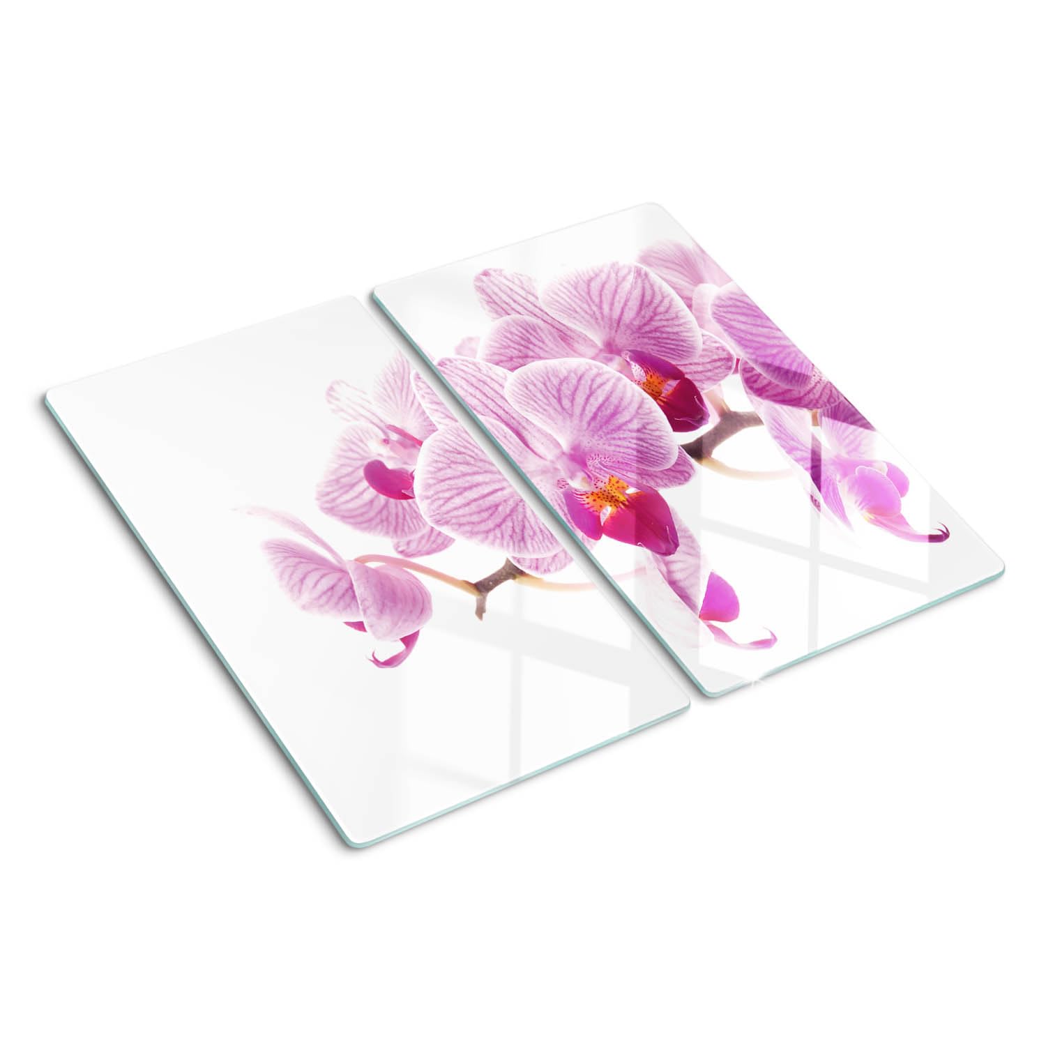 Planche à découper en verre trempé 2x30x52 cm motif roses avec pieds antidérapants