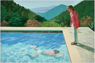 David Hockney (Pool with Two Figures) Canvas Painting Posters Prints Quadros Wall Art Picture for Living Room Home Decor 70x90cm(28x35in) with frame