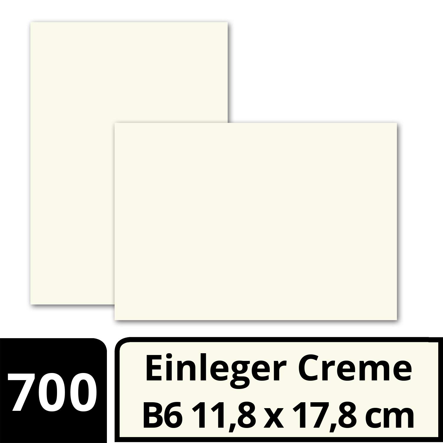 Gustav Neuser Lot de 700 feuilles de papier pour cartes pliables B6 Blanc crème 118 x 178 mm Sans pli Papier mat de qualité supérieure