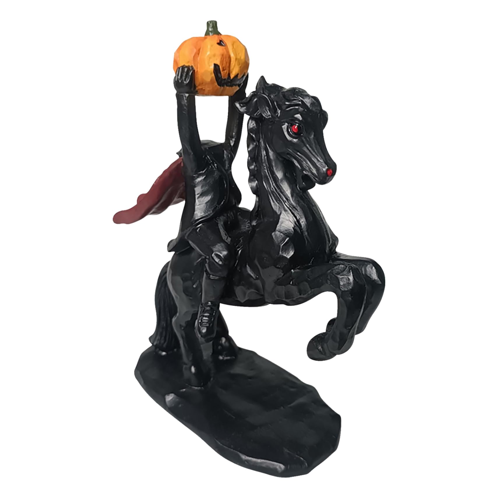 Veesper Headless Horseman Statue Halloween Resin Figurine with Pumpkin Spooky Vintage Headless Horseman Decor for Table Shelf Office Home Halloween Display (Style 3)