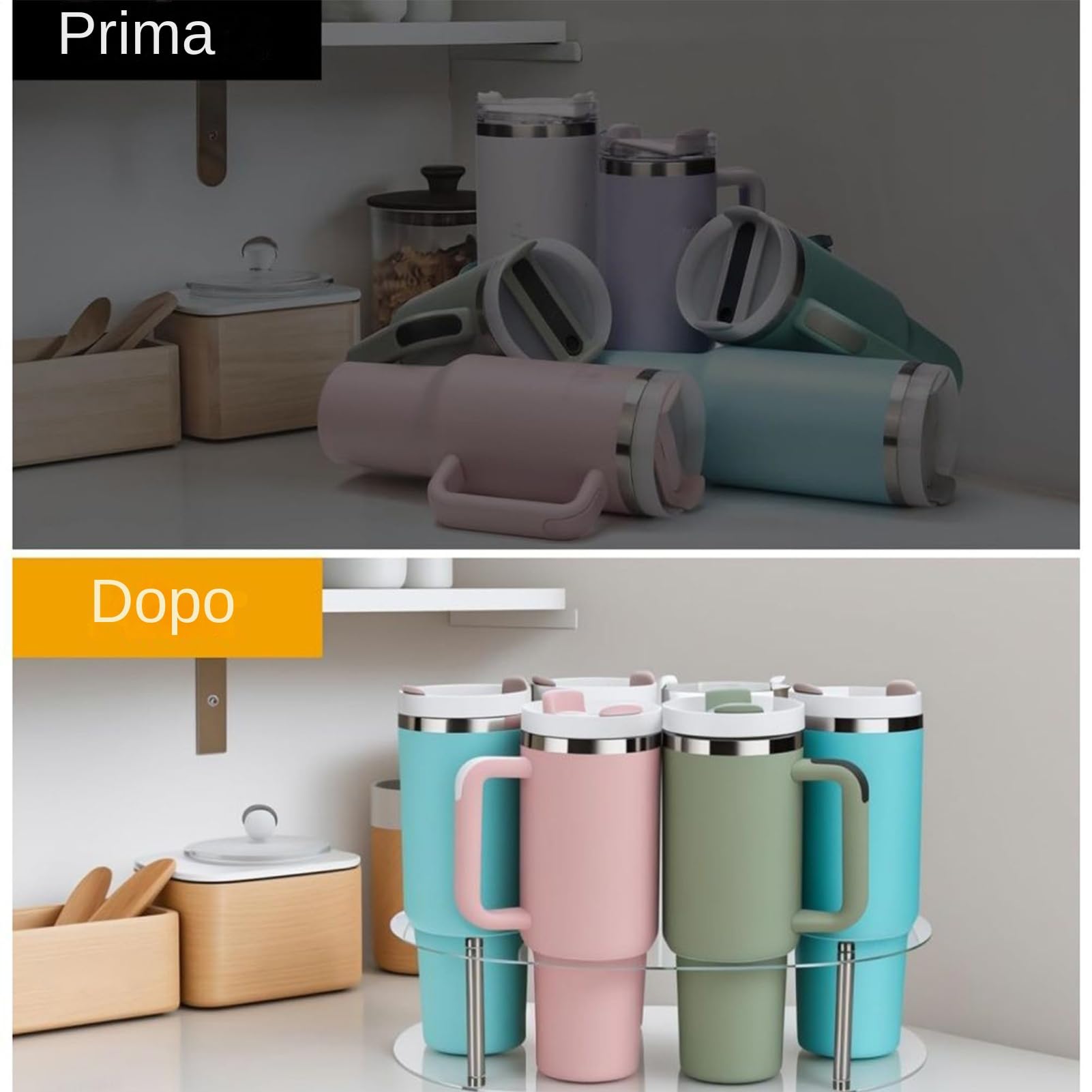Becherhalter Organizer, Rack für Wasserflaschen Organizer für Theke | Panorama-Flaschenhalter mit 6 Steckplätzen für Drink Pantry Counterop Home Küche Organisation