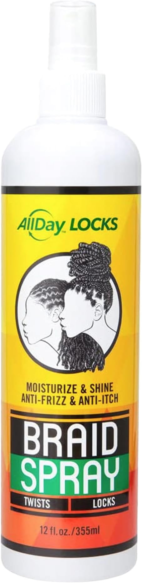 Braid Spray - Refreshing Hydration for Braids, Dreadlocks, and More, Hydrating Hair Care for Braiding, Moisturizing Spray for Women and Men, Alleviates Itchy & Dry Scalp - 12 oz Bottle