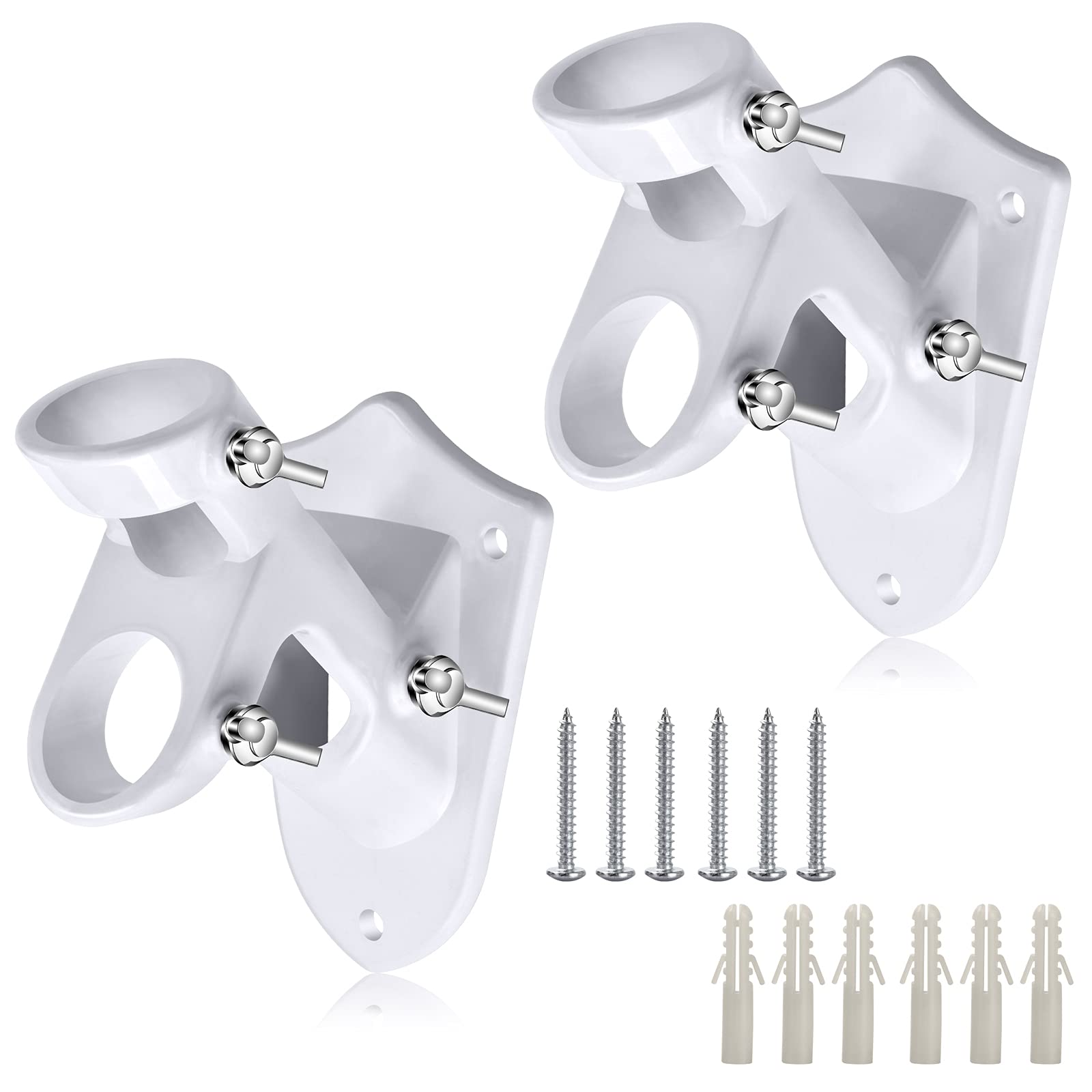 Haoridul Flag Pole Holder for Outside House, Heavy Duty Flag Pole Mounting Bracket, Aluminum Metal Flagpole Mount with Stainless Hardware for Outdoor,