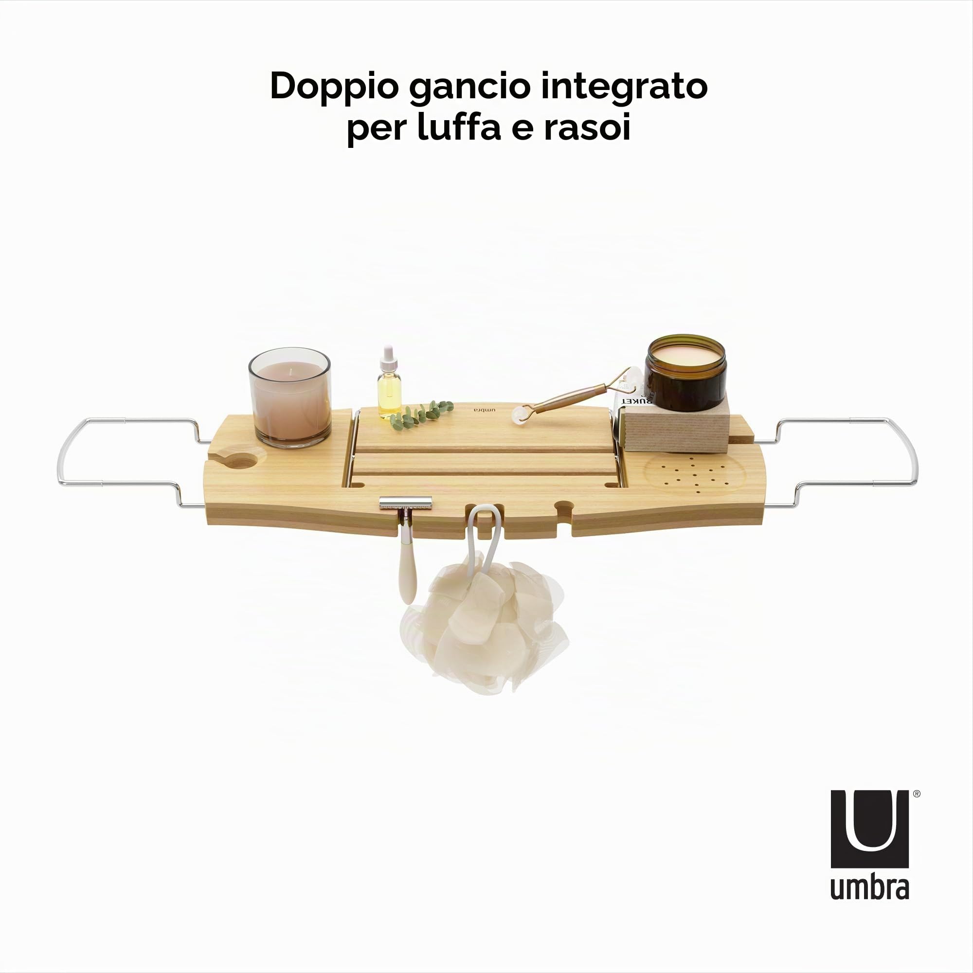 Umbra Aquala Portaoggetti per vasca, Bambù, Naturale