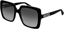 Gafas de sol Gucci GG0418S para mujer, negro-negro-gris, 54, negro-negro-gris, 54