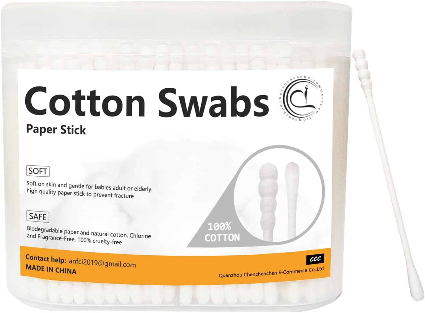 1000pcs Tiny Cotton Buds, with Round & Spiral, Suitable for Baby Ear Nose Clean,Cosmetics,Personal Hygiene