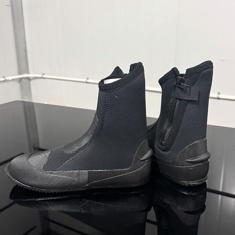 Botas de buceo gruesas de neopreno de 5 mm, calcetines de neopreno con suela de goma para esnórquel, pesca, buceo, antideslizante, soporte de tobillo alto