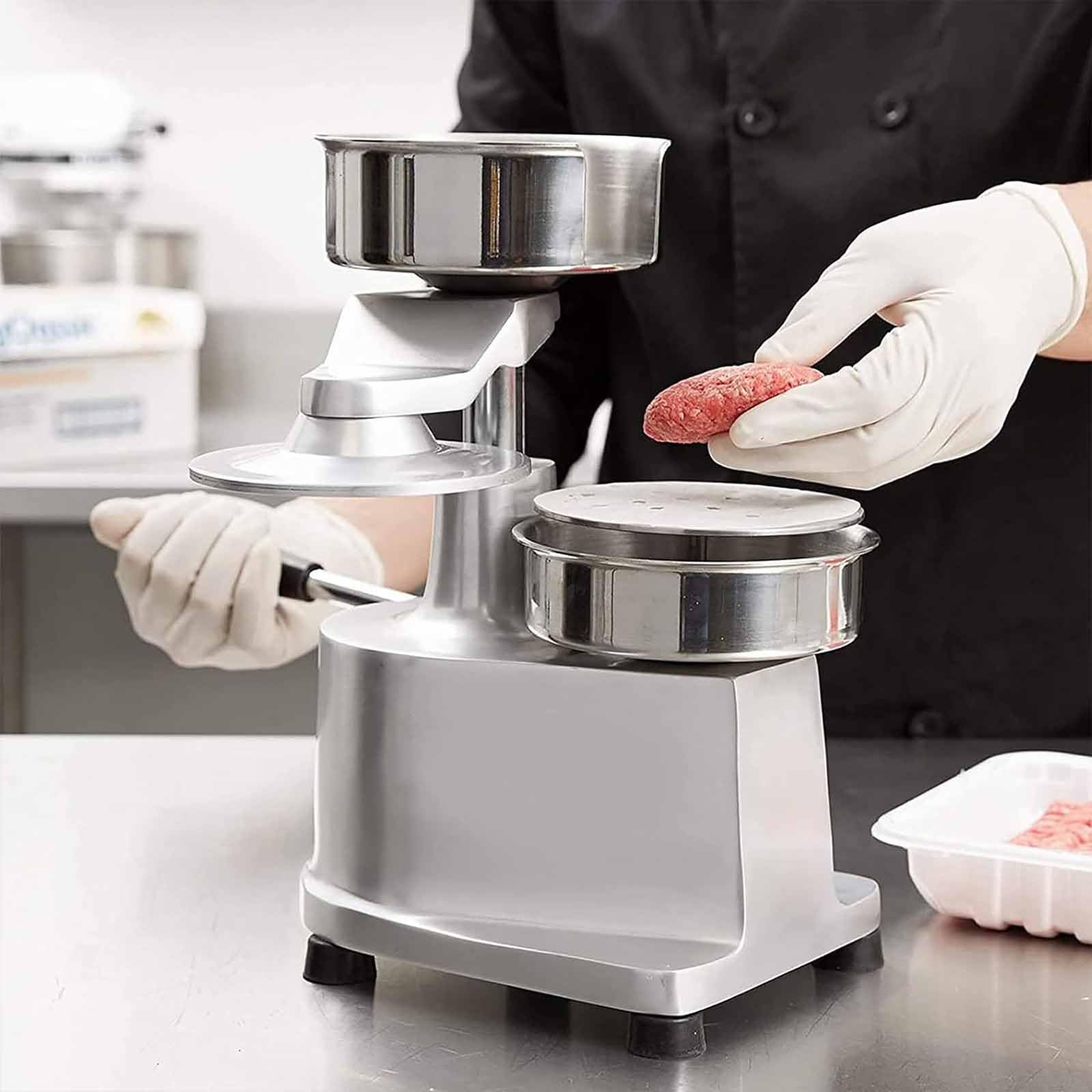 Regulowana prasa do burgerów ze stali nierdzewnej – maszyna do pieczenia ciasta do łatwego kształtowania burgerów – idealna do użytku domowego i komercyjnego