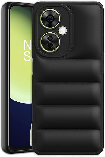 Plus Puffer Case Camera Protection Soft Back Cover for OnePlus Nord Ce 3 Lite 5G - Black