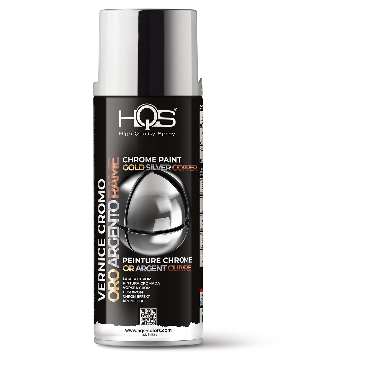 HQS Bomboletta di Vernice Spray 400ml Cromo (Argento)