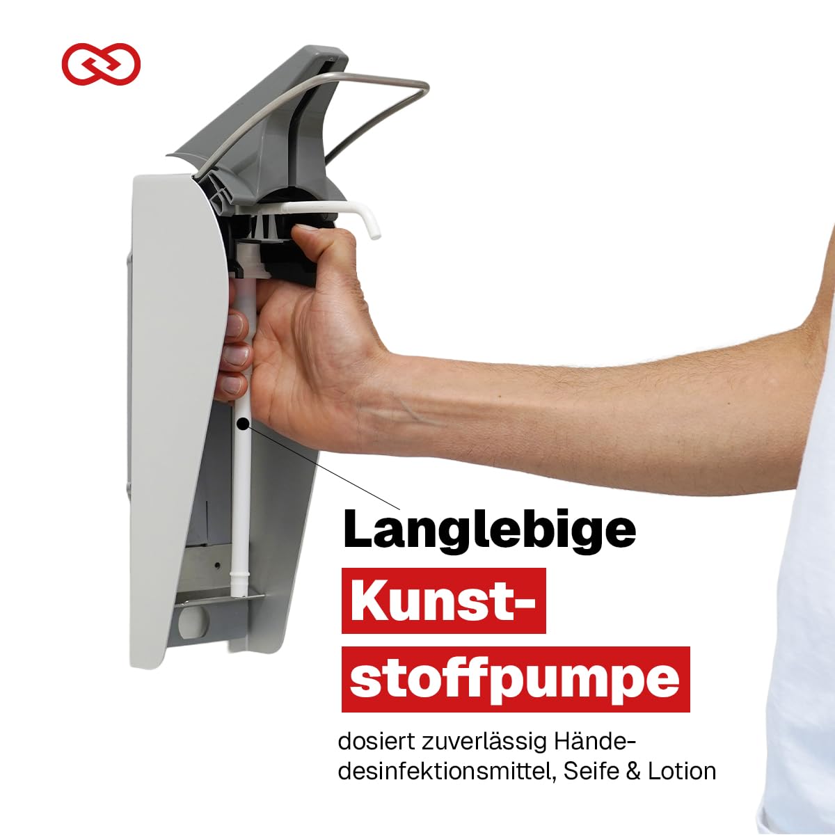 Original Eurospender ingo-man® go mit Bedienhebel, 500 ml, Seifenspender und Desinfektionsmittelspender für Wandbefestigung aus hochwertigem Aluminium Made in Europe [NEUES Modell 2026]