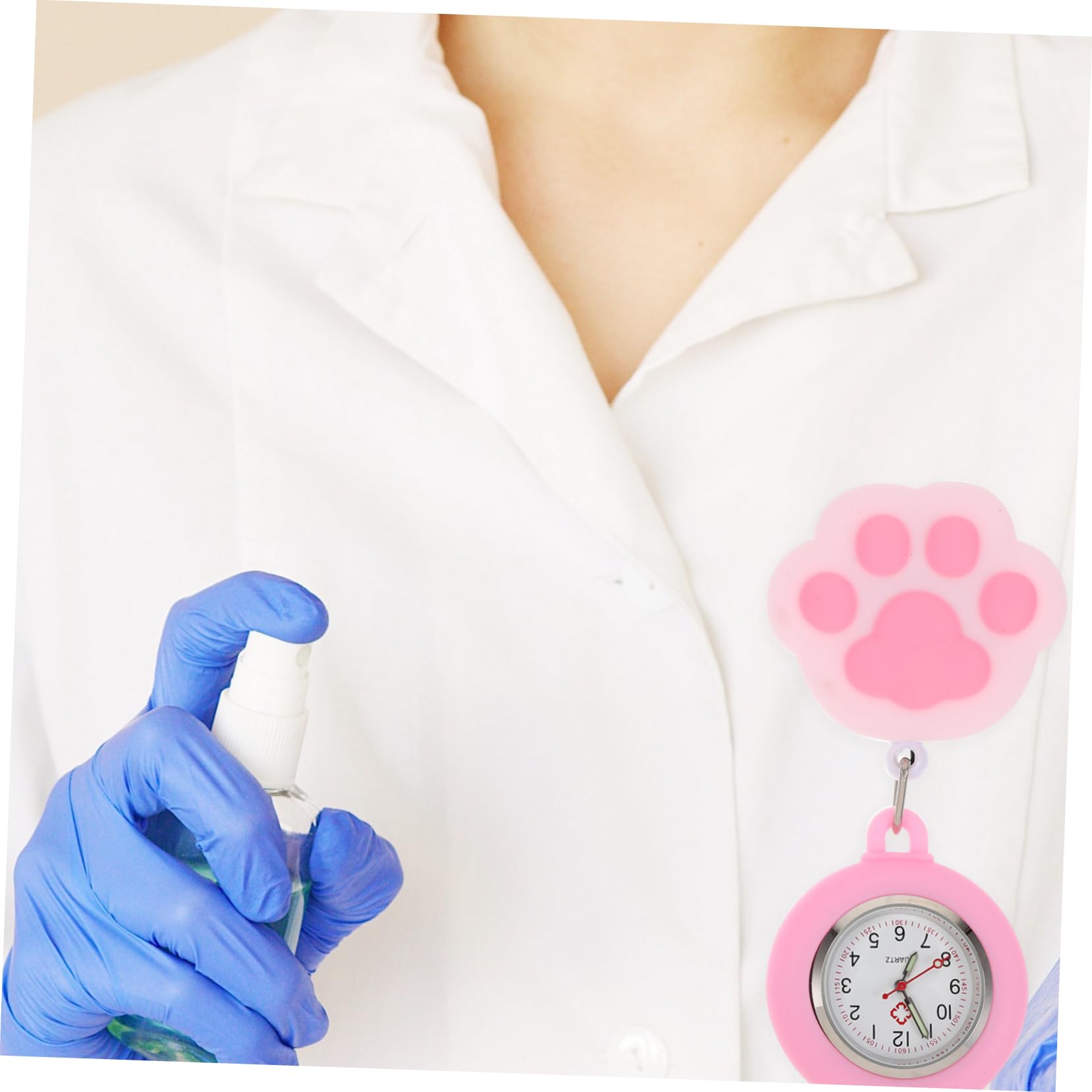 8 STK Taschenuhr Ansteckuhr Gardinen für Fenster zarte Cartoon-Digital Krankenschwester Nurse Watch Arzta Cartoon-Krankenschwester- Dehnbare Mädchenen Kieselgel