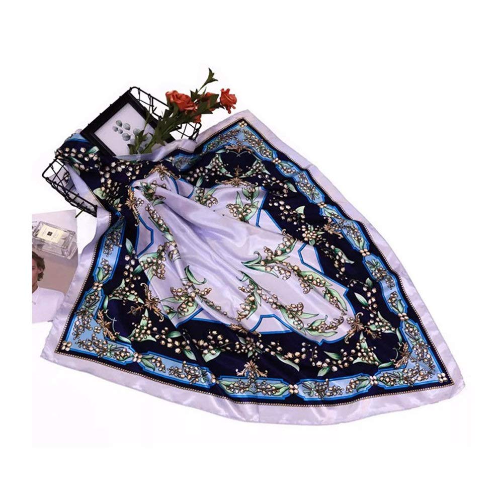 Pañuelo Cuadrado Grande para el Cuello, 2 Unidades, Estampado Floral, de Seda, Suave y Ligero (C 90)