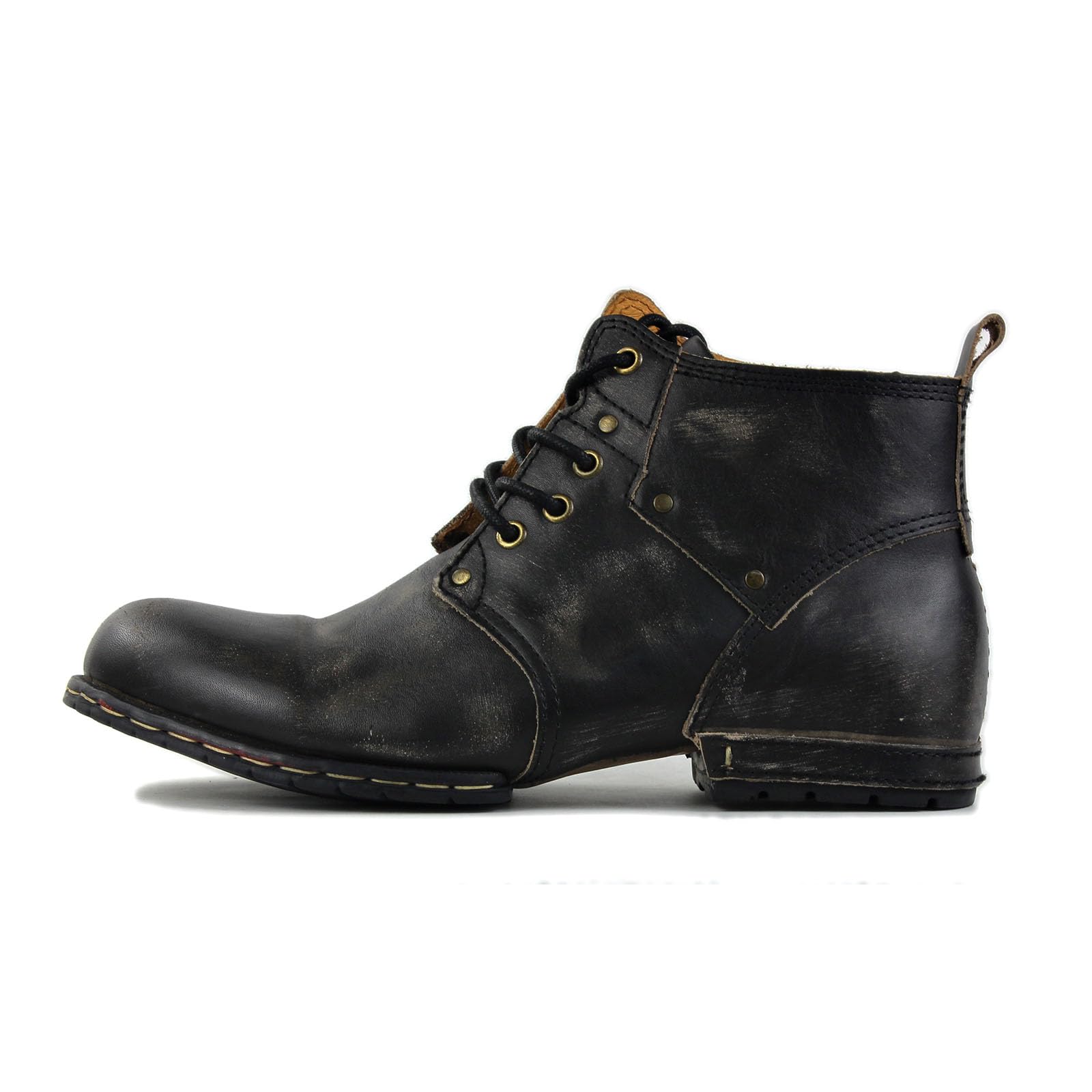 Vintage Distressed Braun Chukka-Stiefel für Männer Schnürstiefel Motorrad Casual Leder Kleid Stiefelette für Männer Mode 6015-1-C-R