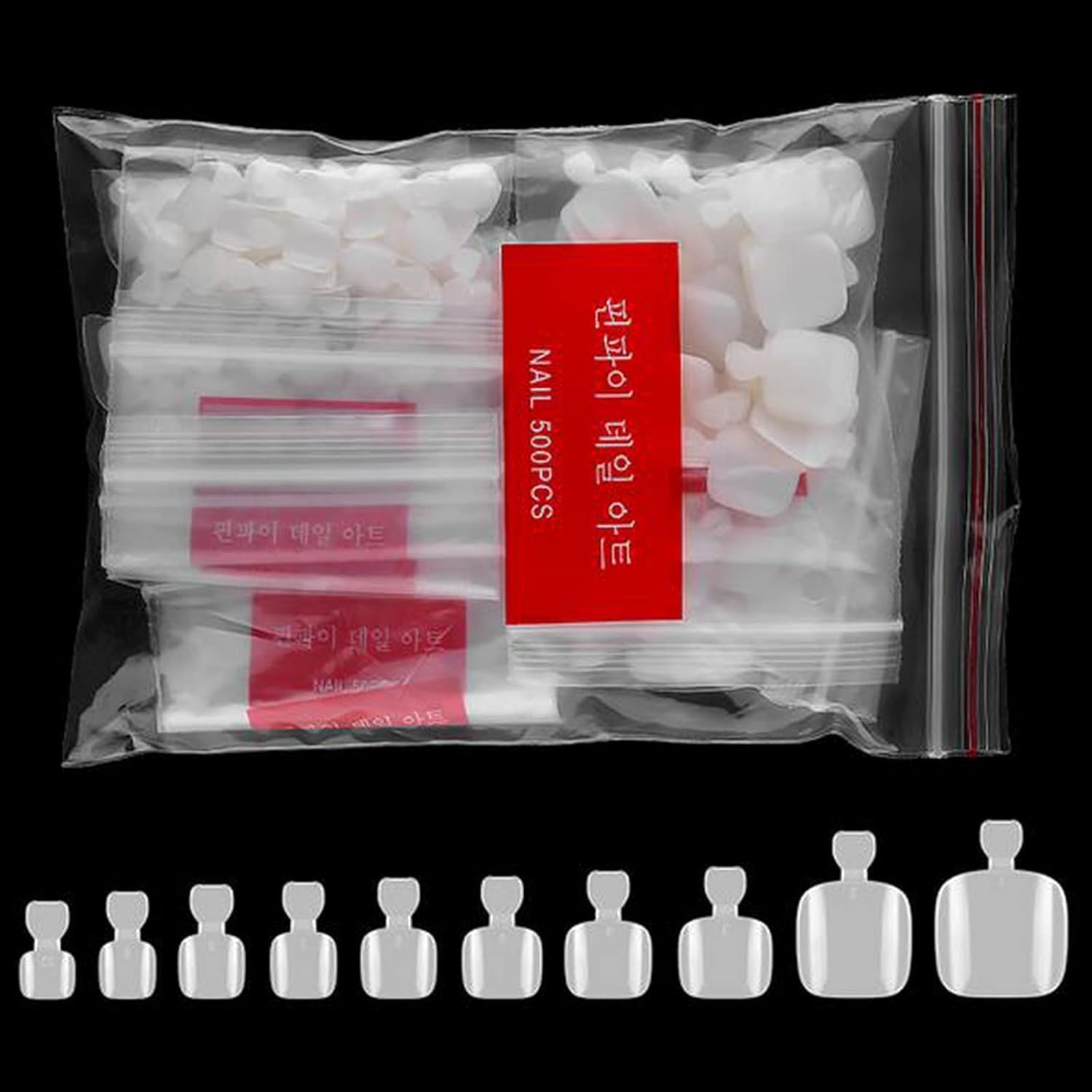 Rubyface Fake Toenail Tips, 500PCS False Nails Artificial, DIY False Toe Nails Fake Nails for Nail Art - NATURAL Toenail Tips for Woman DIY False Toenails Kit Pedicure at Home