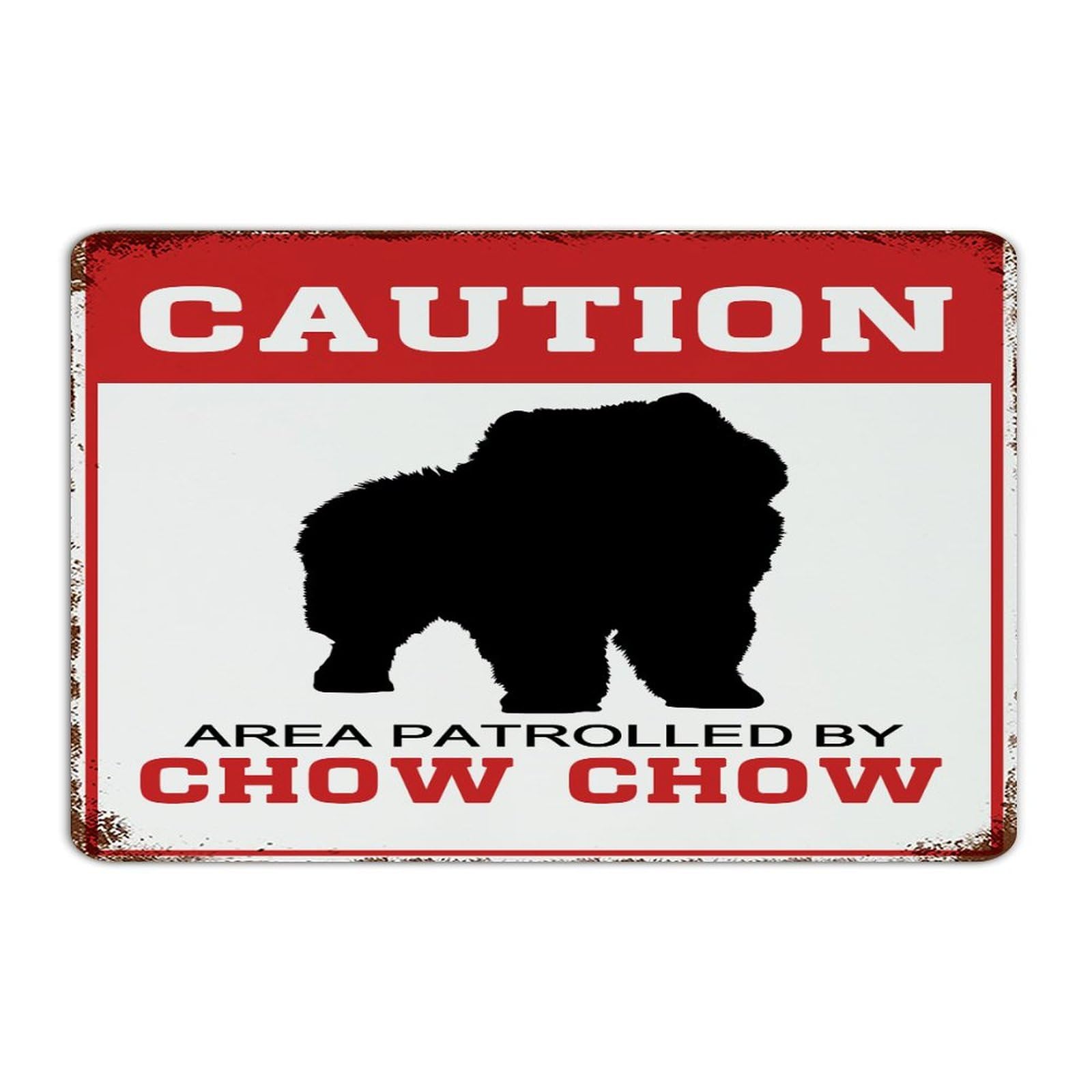 Panneau métal Chien Chow Chow plaque de garde extérieure 30x45 cm
