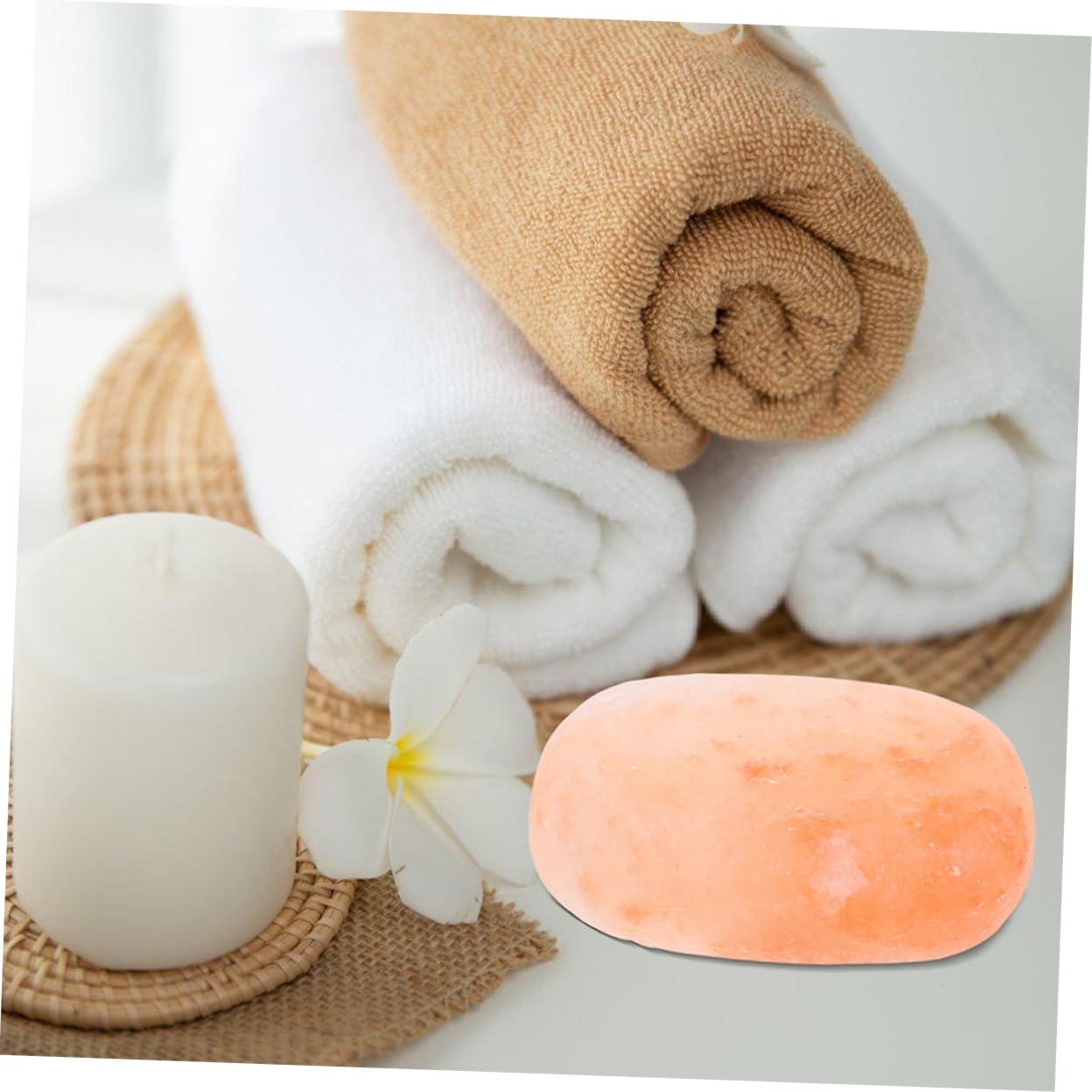 Gatuida 2 Jabones de Sal Mineral Natural, Barra Exfoliante y Masaje, Limpieza Profunda E Hidratación para Rostro, Cuerpo y Pies, Viaje y Hogar