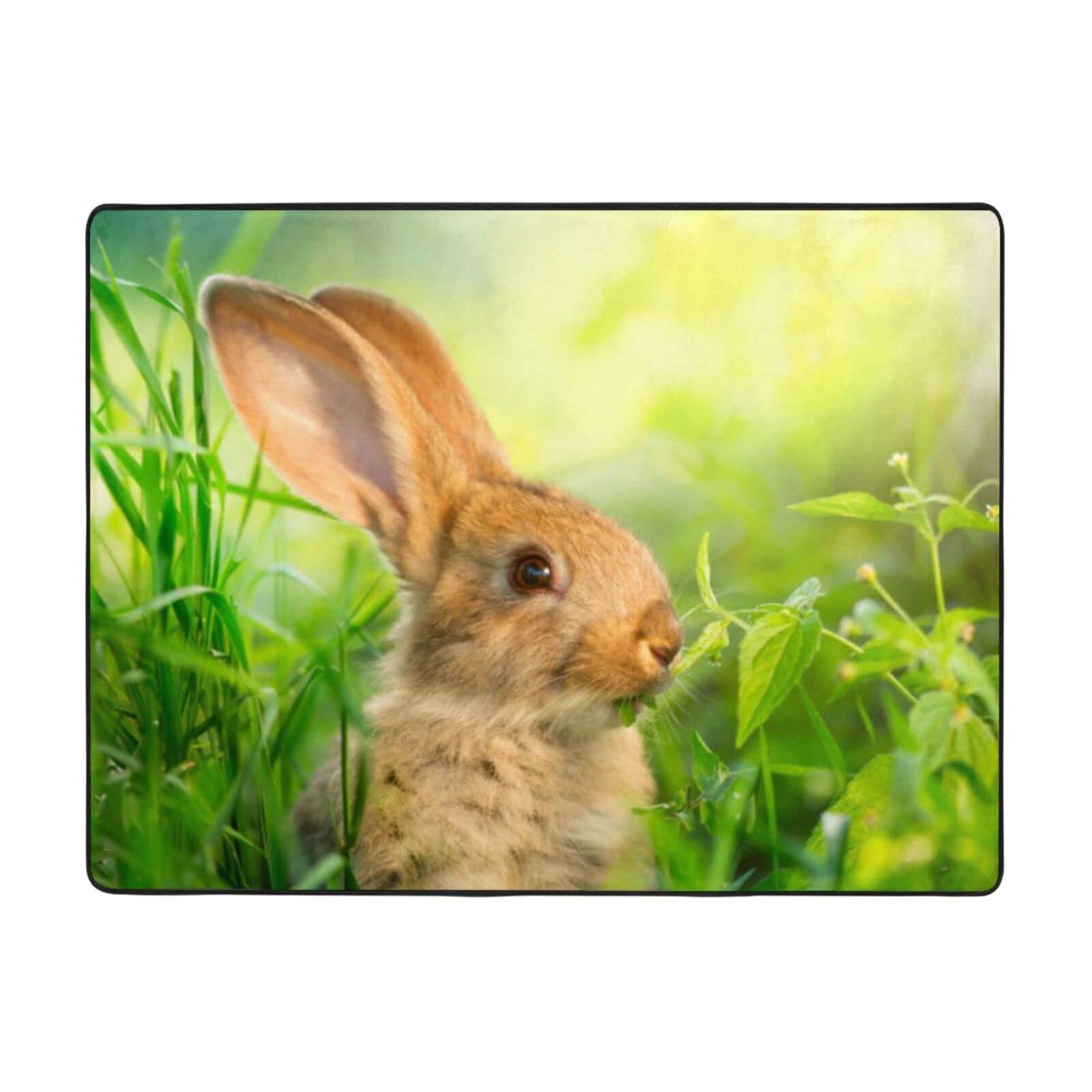 Tapis en flanelle isolant et doux contre le sol froid - PEIXEN lapin 120 x 160 cm