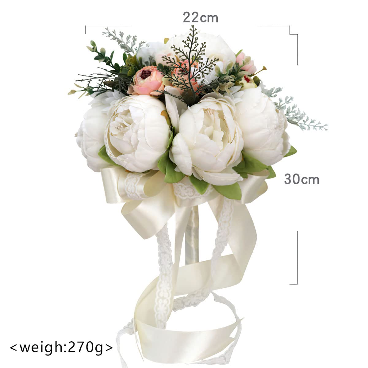 Hochzeitsstrauß weiße Pfingstrose Brautstrauß künstliche mehrfache seidige Hand Blume Braut Brautstrauß Brautjungfer Hochzeit Dekoration Blumensträuße