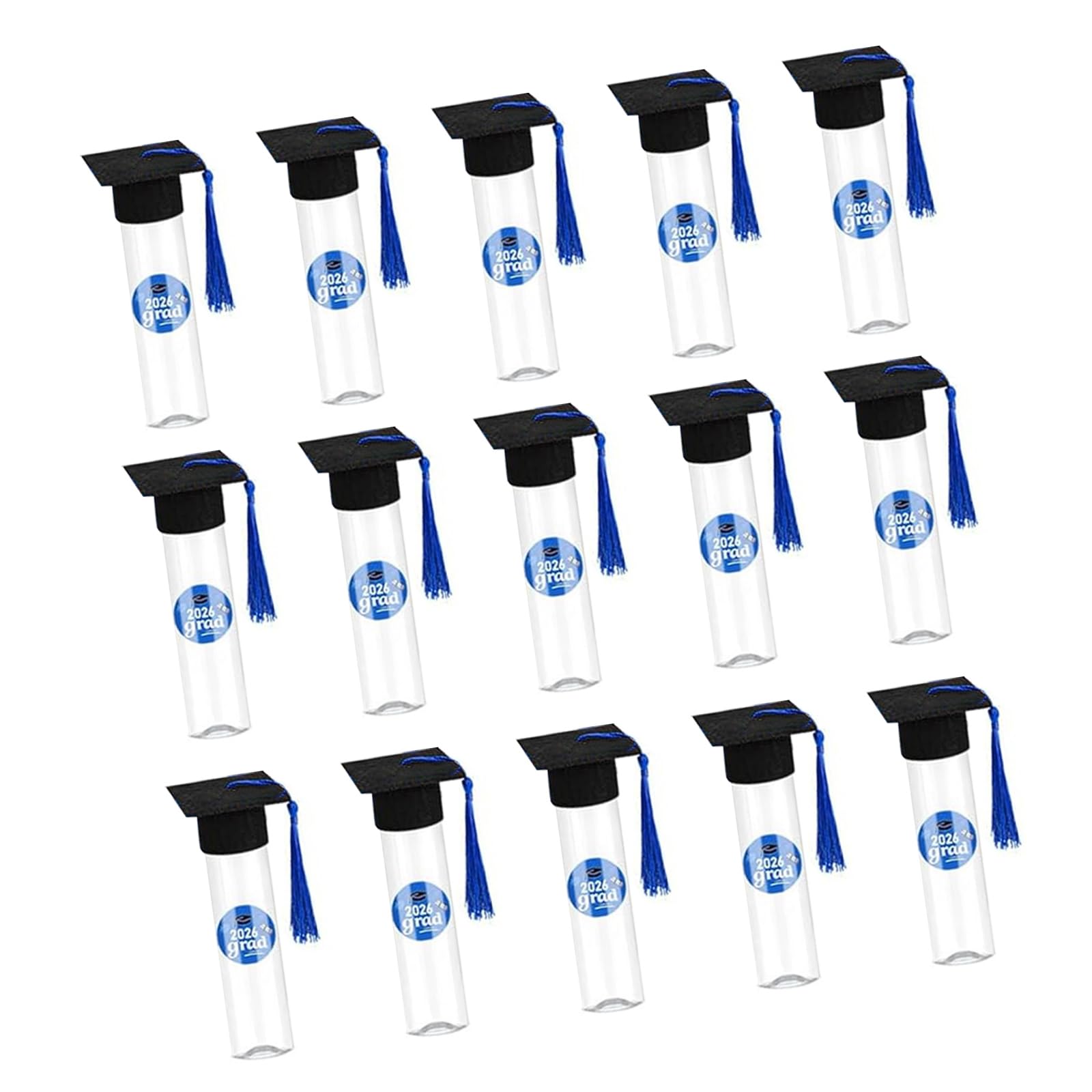 Whoasyst 15pcs School Completion Candy Tubes Featuring Small Hats and Decorative Stickers for Gift Wrapping Present Gifts for Guests