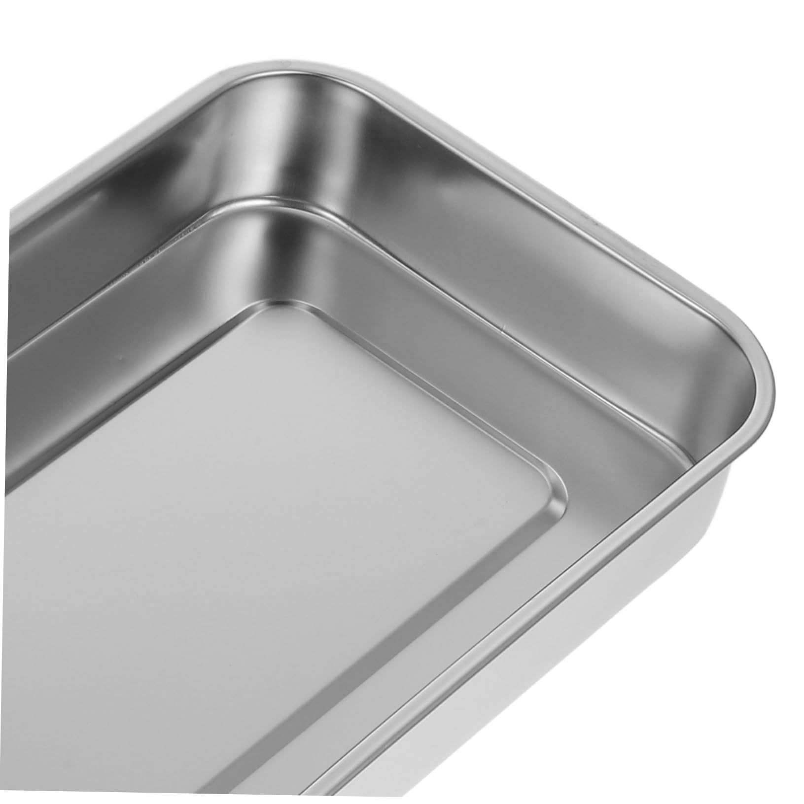 Healeved Plat INOX avec Couvercle en Acier Inoxydable Carré, Boîte Stérilisateur Onglerie de Grosse Qualité avec Finition Polie, pour Plateau D'instruments de Beauté