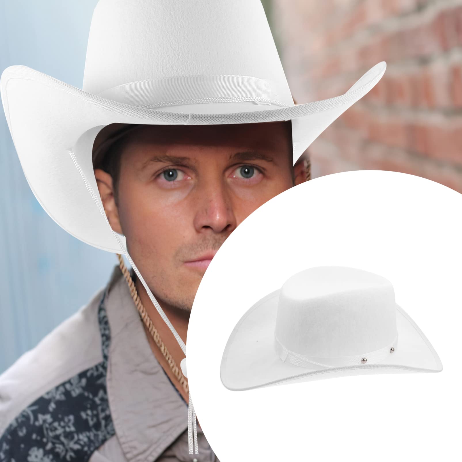 TOYANDONA 2piezas Sombrero Decorativo para Adultos y Sombrero De ala Ancha Accesorio De Disfraz Western Ligero y Portátil para Fiestas y Eventos Al Aire