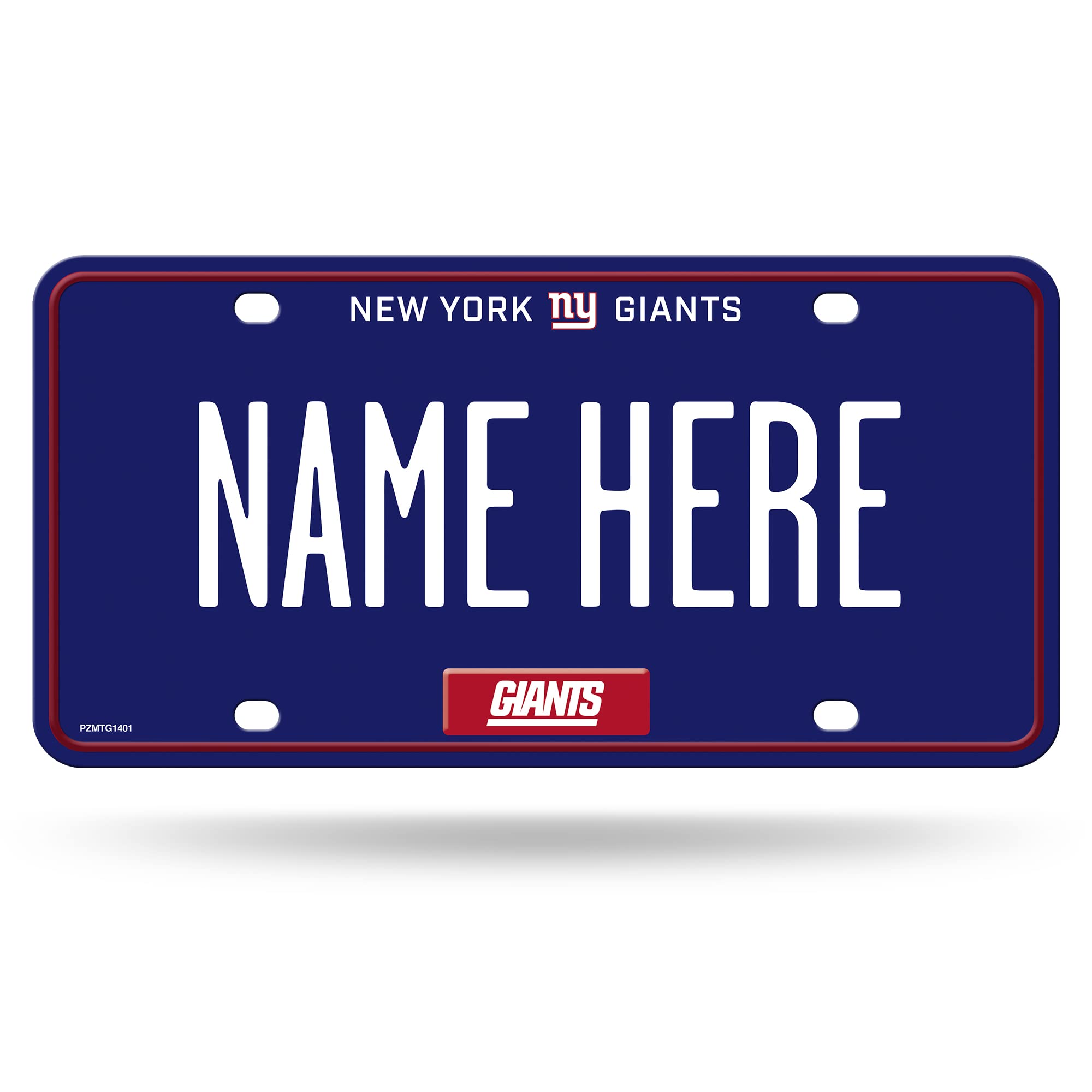 Rico Industries NFL Football New York Giants Personalized Metal Auto Tag 8.5" x 11" - Great for Truck/Car/SUV