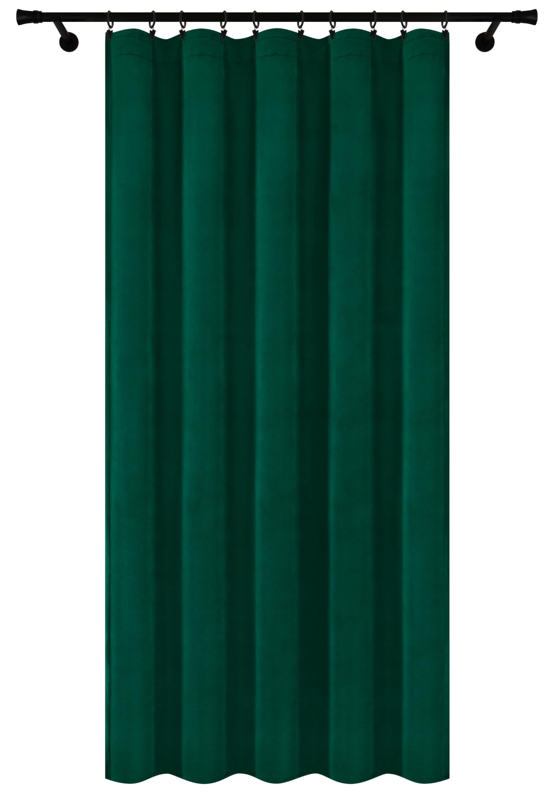 Voppi Welurowe Zasłony do Salonu 140 x 230 cm - Grube Nieprzezroczyste Ciemnozielone z Weluru 250 g/m2 - Butelkowa Zieleń z Uniwersalną Taśmą Marszczącą - Zestaw 2 Sztuk