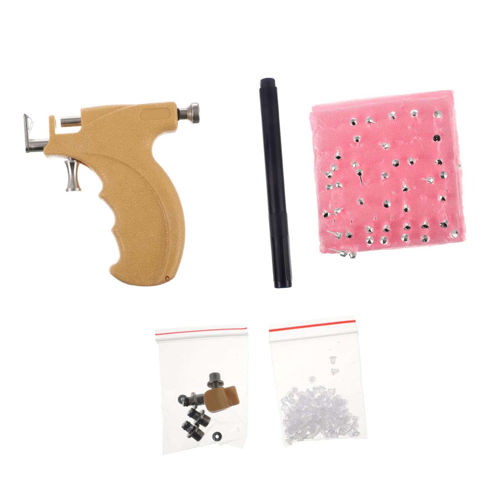 Beavorty Smooth Action Ear Piercing Tool Stainless Steel Ear Piercer Kit Piercing Studs for Quick and Painless Piercing