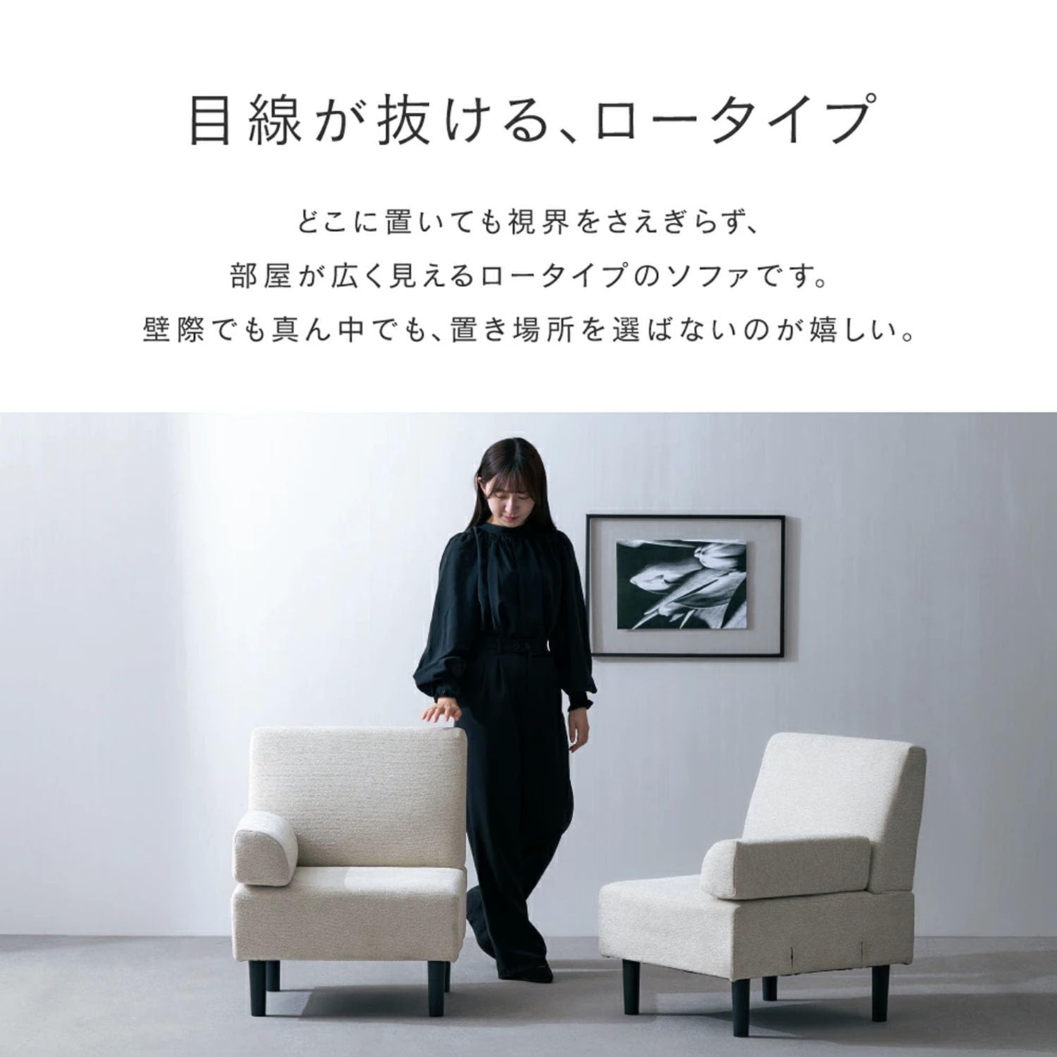 Amazon.co.jp: ドウシシャ 1人掛け ローソファ フロアソファ 2台セット  