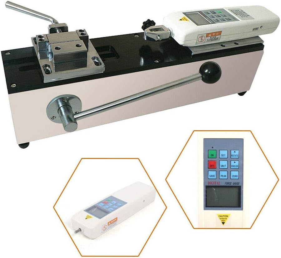 500N Digital Pull Force Tester High Precision F-500 Digital Force Gauge Push Pull Gauge Tester with Horizontal Push-Pull Test Bench Portable Wire Harness Terminal Tensile Force Testing Machine